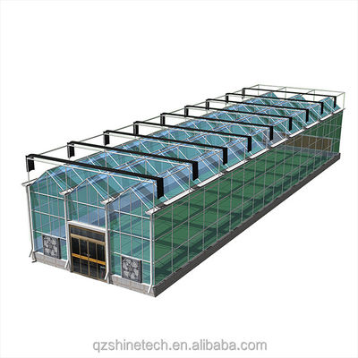 Invernadero de acero galvanizado cubierto de vidrio para la agricultura con dibujo de instalación