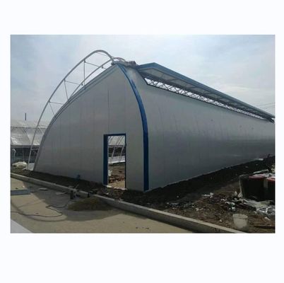 Invernadero solar de 50 a 120 m de longitud con estructura de acero galvanizado de doble arco