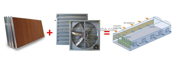 Gran ventilador de escape de flujo de aire para el sistema de ventilación de la casa de aves de corral de invernadero 60KG